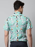 Jainish Men's Green Classic Printed Formal Shirt | Grocsy