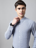 Jainish Men's Blue Checks Pure Cotton Formal Shirt | Grocsy