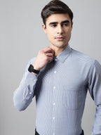 Jainish Men's Blue Checks Pure Cotton Formal Shirt | Grocsy