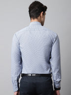 Jainish Men's Blue Checks Pure Cotton Formal Shirt | Grocsy