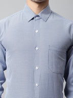 Jainish Men's Blue Checks Pure Cotton Formal Shirt | Grocsy