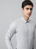 Jainish Men's Light Grey Checks Pure Cotton Formal Shirt | Grocsy