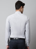 Jainish Men's Light Grey Checks Pure Cotton Formal Shirt | Grocsy