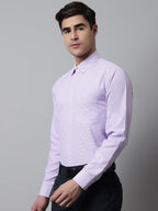 Jainish Men's Purple Checks Pure Cotton Formal Shirt | Grocsy