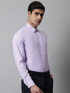Jainish Men's Purple Checks Pure Cotton Formal Shirt | Grocsy