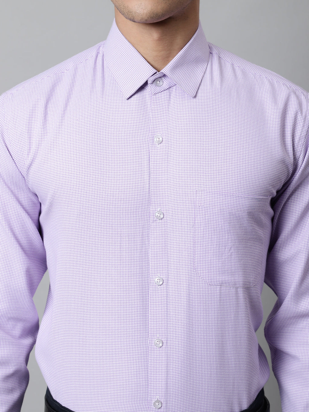 Jainish Men's Purple Checks Pure Cotton Formal Shirt | Grocsy