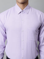 Jainish Men's Purple Checks Pure Cotton Formal Shirt | Grocsy