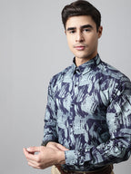 Jainish Men's Green Classic Printed Formal Shirt | Grocsy