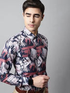 Jainish Men's Grey Classic Printed Formal Shirt | Grocsy
