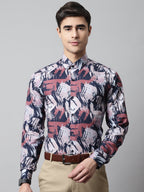 Jainish Men's Grey Classic Printed Formal Shirt | Grocsy
