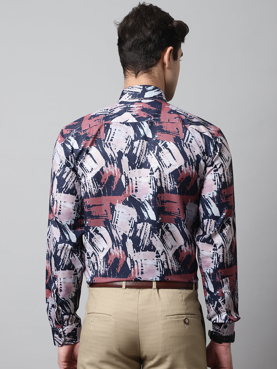 Jainish Men's Grey Classic Printed Formal Shirt | Grocsy