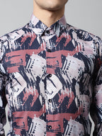 Jainish Men's Grey Classic Printed Formal Shirt | Grocsy