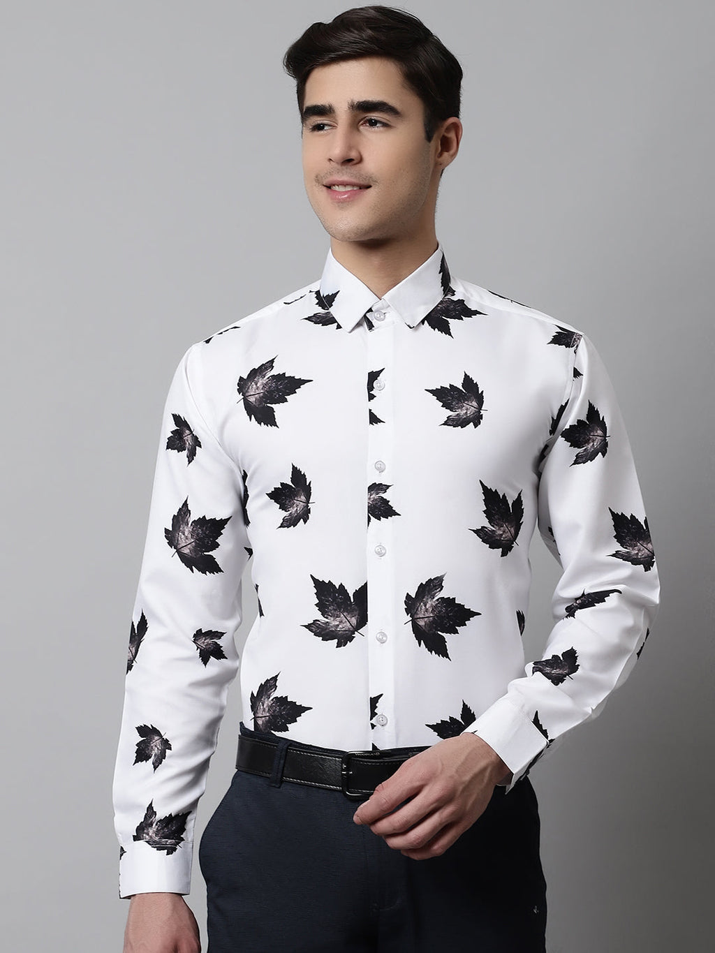 Jainish Men's Regular Fit Printed Pure Cotton Formal Shirt | Grocsy