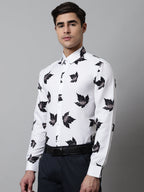 Jainish Men's Regular Fit Printed Pure Cotton Formal Shirt | Grocsy