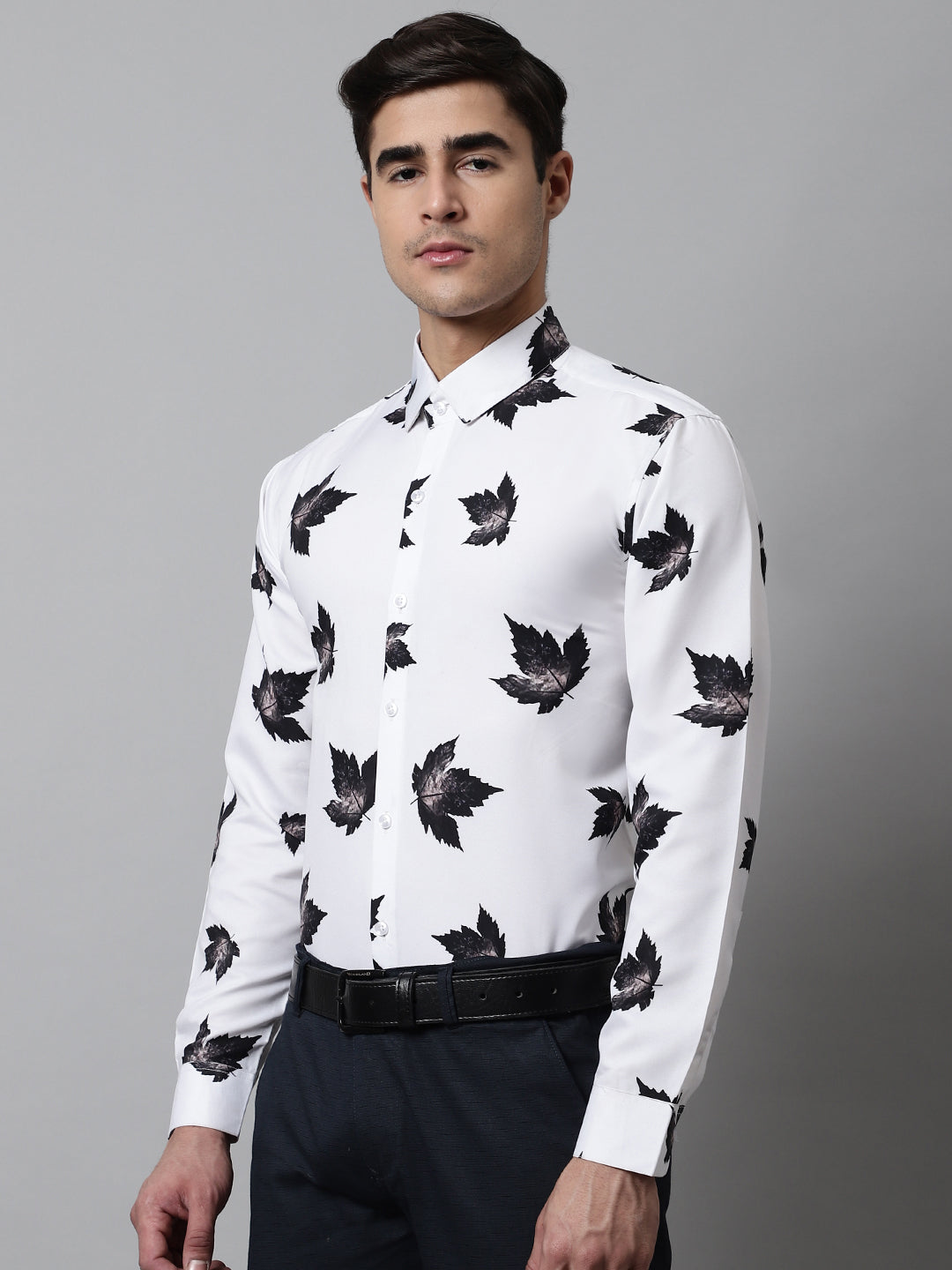 Jainish Men's Regular Fit Printed Pure Cotton Formal Shirt | Grocsy