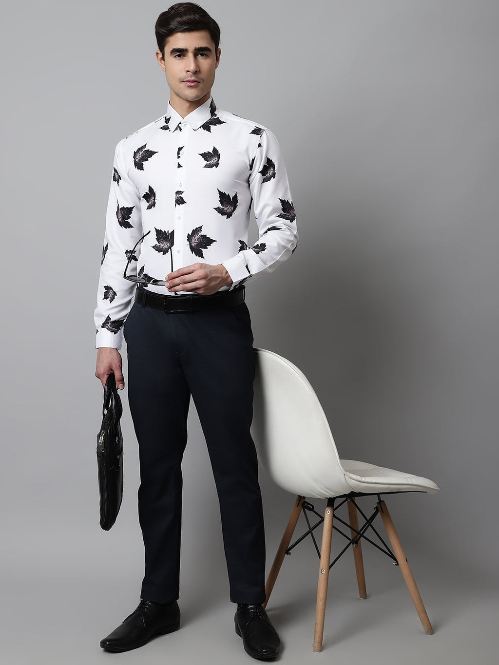 Jainish Men's Regular Fit Printed Pure Cotton Formal Shirt | Grocsy