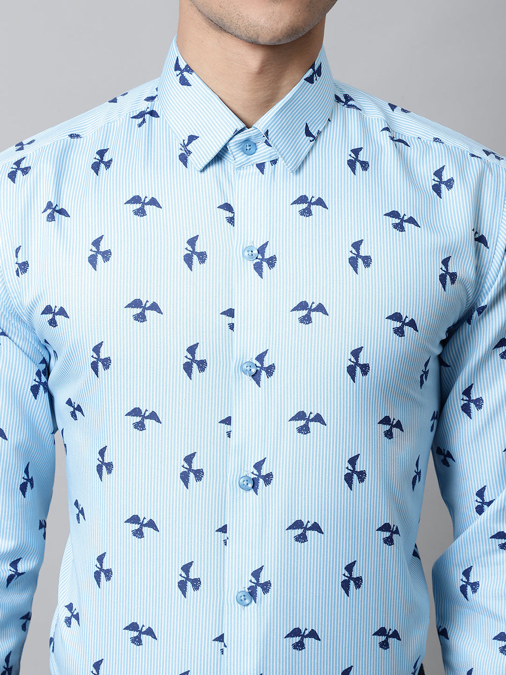 Jainish Men's Regular Fit Printed Pure Cotton Formal Shirt | Grocsy