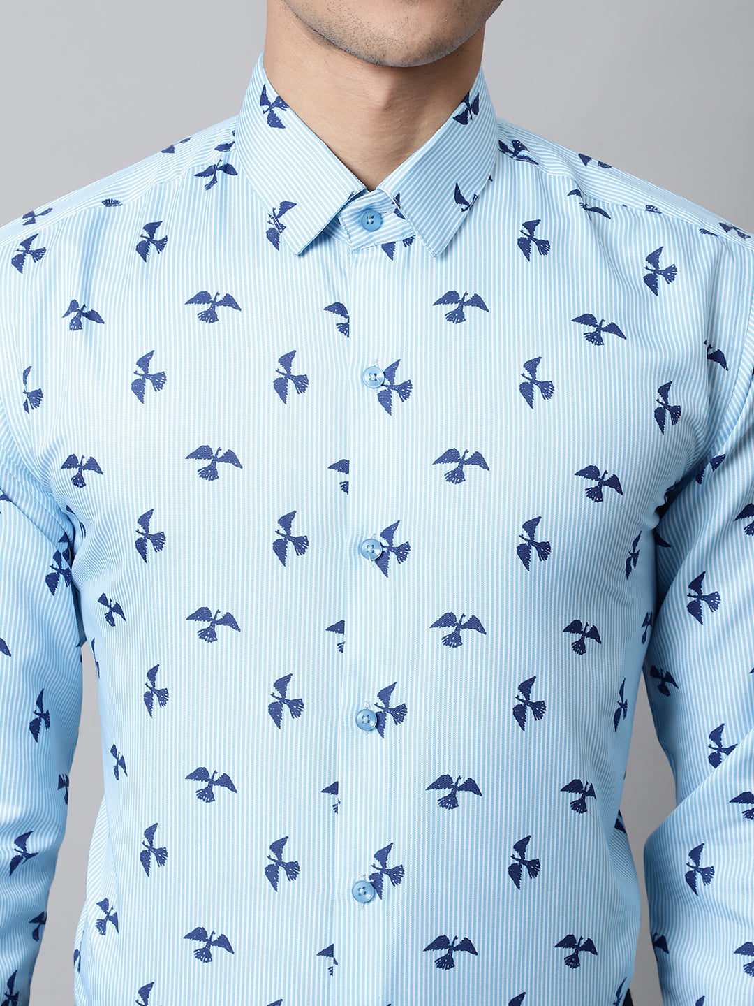 Jainish Men's Regular Fit Printed Pure Cotton Formal Shirt | Grocsy