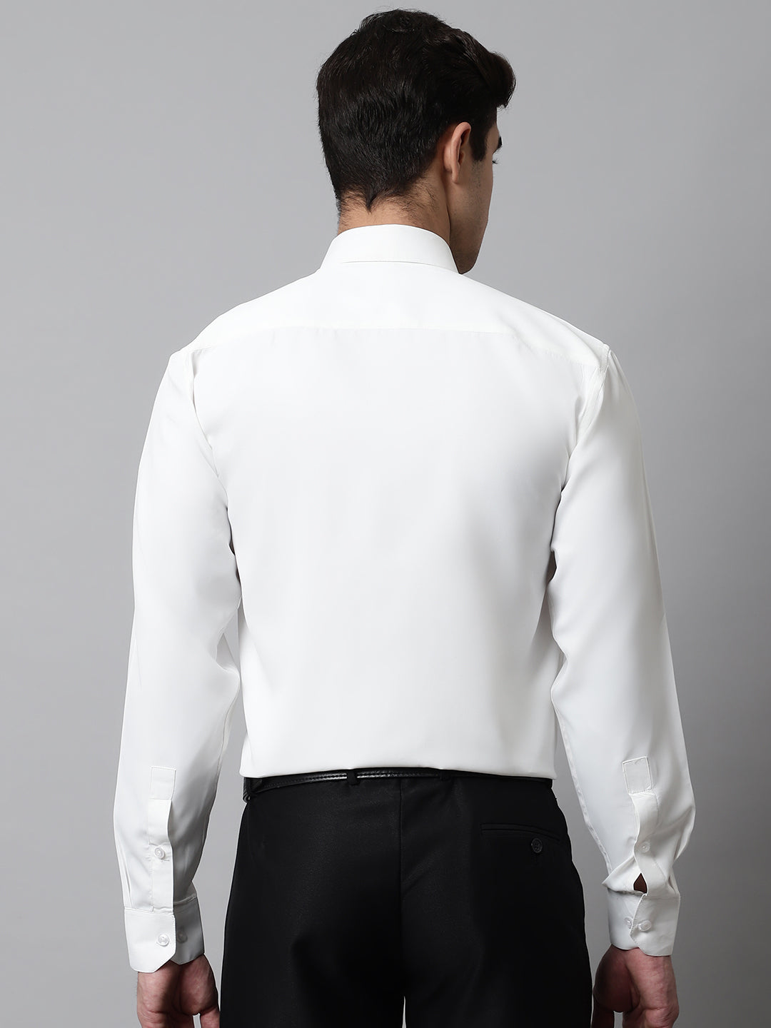 Jainish Men's White Classic Cotton Formal Shirt | Grocsy