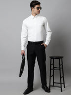 Jainish Men's White Classic Cotton Formal Shirt | Grocsy