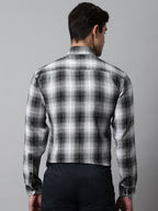 Jainish Men's Black Checks Regular Fit Cotton Formal Shirt | Grocsy