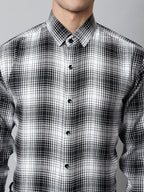 Jainish Men's Black Checks Regular Fit Cotton Formal Shirt | Grocsy
