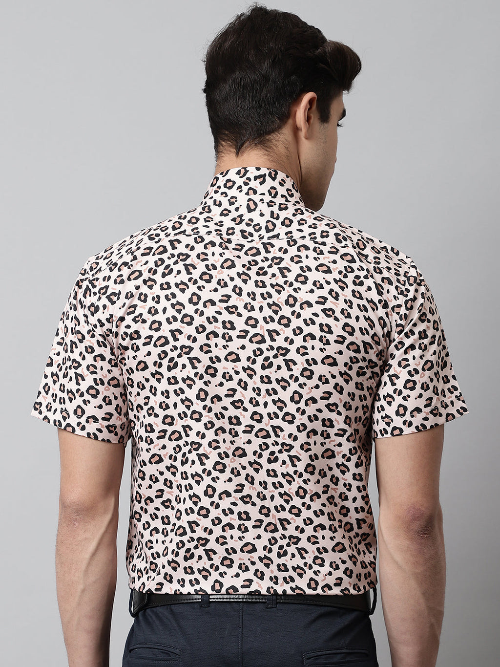 Jainish Men's Cream Classic Printed Formal Shirt - Cream | Grocsy