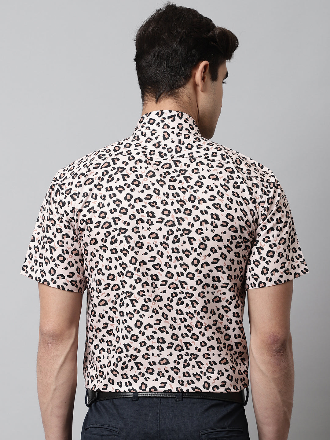 Jainish Men's Cream Classic Printed Formal Shirt - Cream | Grocsy