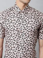 Jainish Men's Cream Classic Printed Formal Shirt - Cream | Grocsy