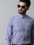 Jainish Men's Navy Blue Micro Checked Causal Shirt | Grocsy