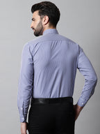 Jainish Men's Navy Blue Micro Checked Causal Shirt | Grocsy