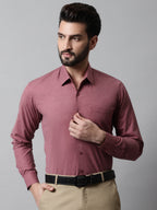Jainish Men's Maroon Classic Slim Fit Solid Formal Shirt | Grocsy
