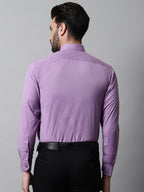 Jainish Men's Purple Classic Slim Fit Solid Formal Shirt | Grocsy