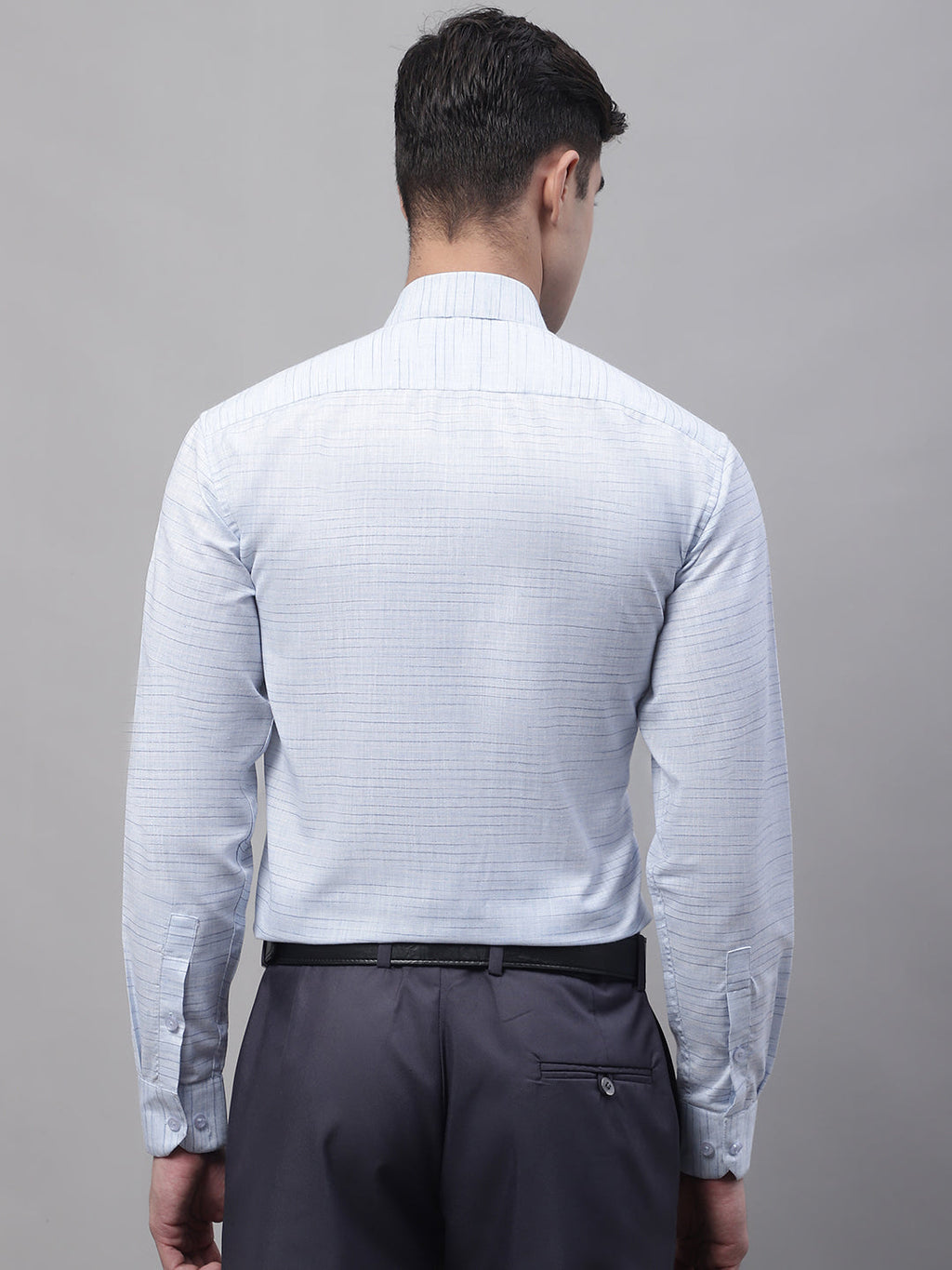 Jainish Men's Light-Grey Cotton Classic Formal Shirt | Grocsy