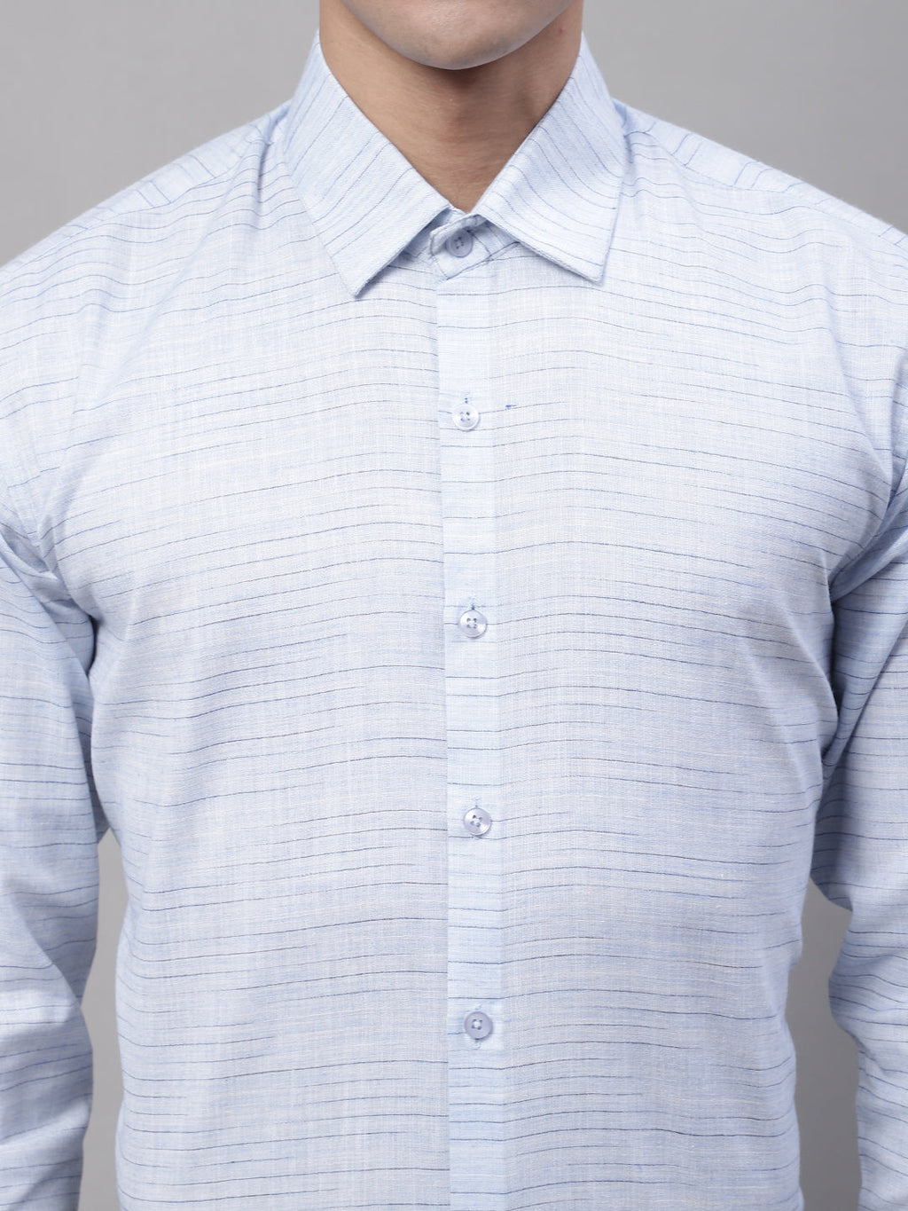 Jainish Men's Light-Grey Cotton Classic Formal Shirt | Grocsy