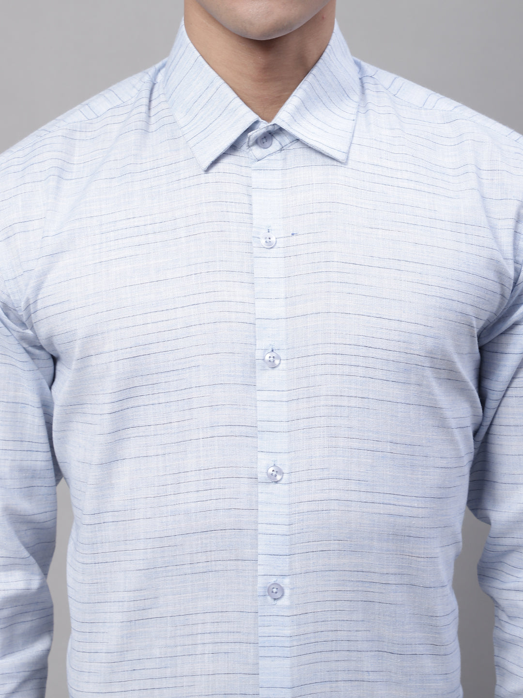 Jainish Men's Light-Grey Cotton Classic Formal Shirt | Grocsy
