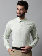 Jainish Men's Light-Green Cotton Classic Formal Shirt | Grocsy