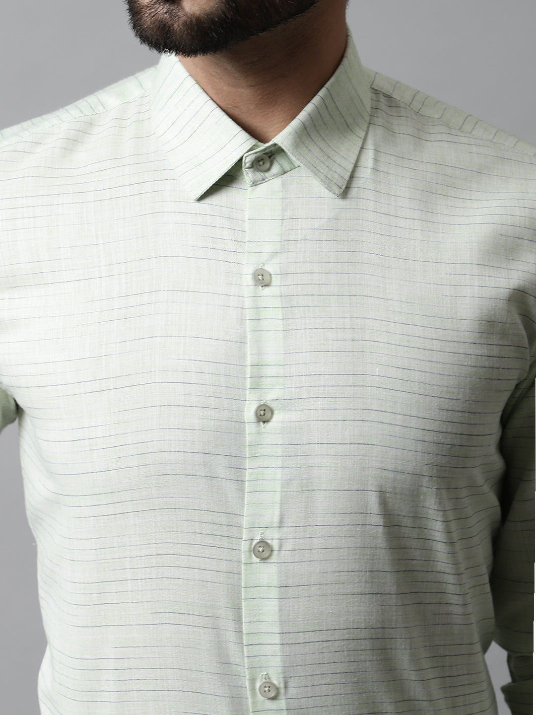 Jainish Men's Light-Green Cotton Classic Formal Shirt | Grocsy