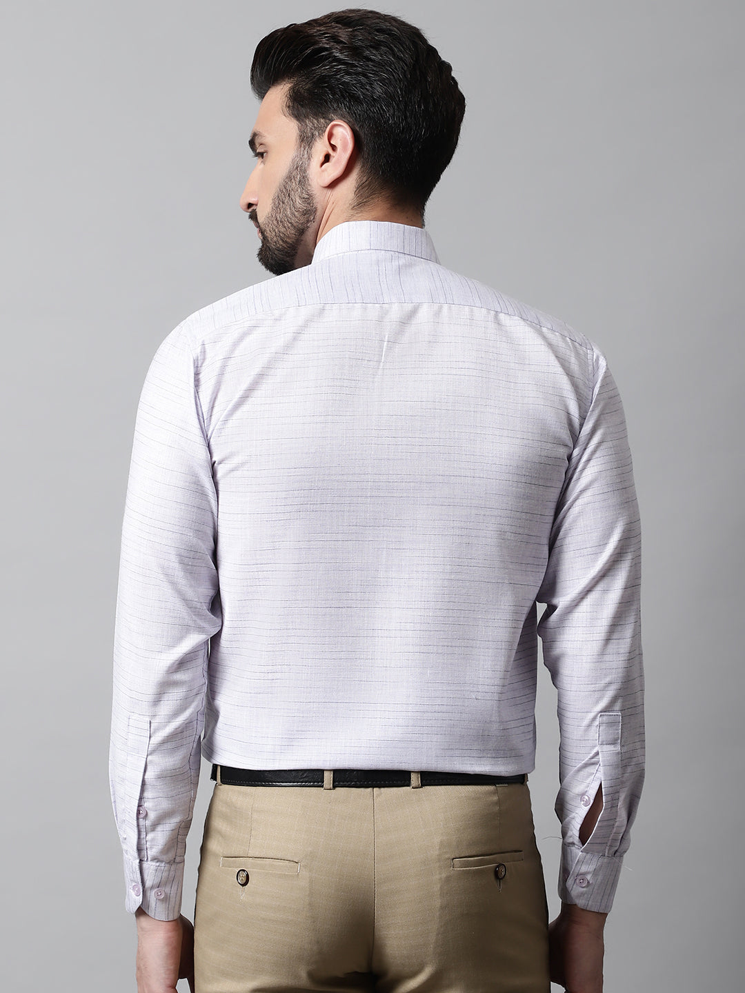Jainish Men's Light-Purple Cotton Classic Formal Shirt | Grocsy