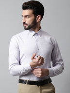 Jainish Men's Light-Purple Cotton Classic Formal Shirt | Grocsy