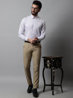 Jainish Men's Light-Purple Cotton Classic Formal Shirt | Grocsy