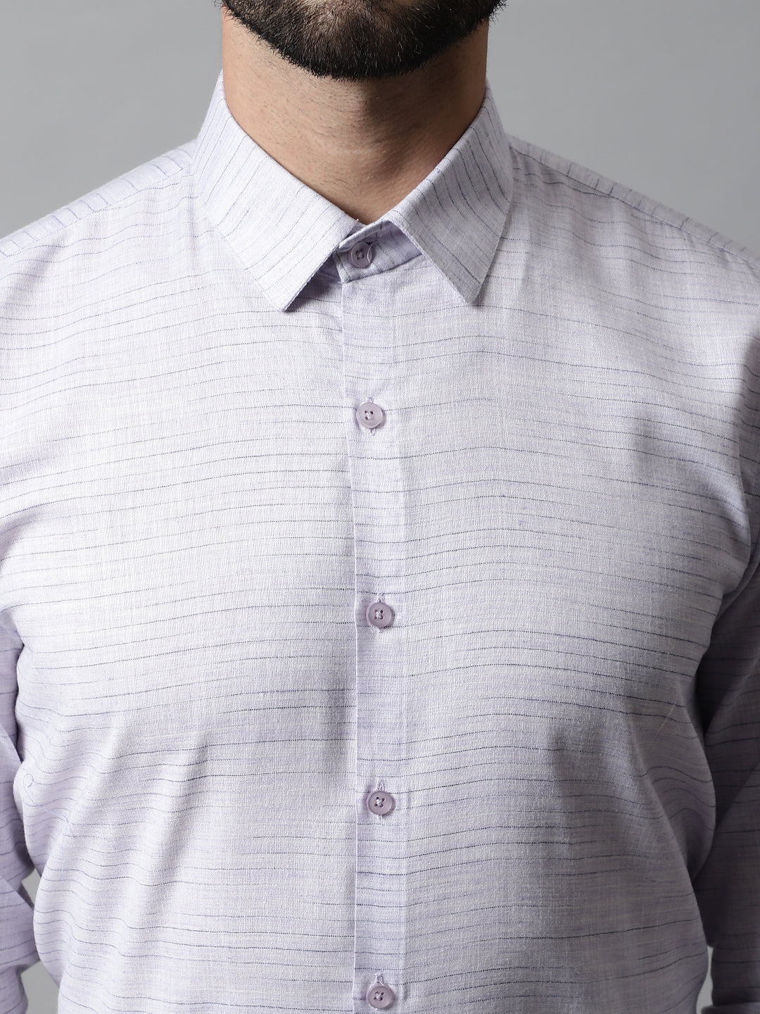 Jainish Men's Light-Purple Cotton Classic Formal Shirt | Grocsy