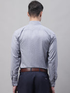 Jainish Men's Grey Micro Checked Formal Shirt | Grocsy