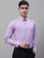 Jainish Men's Purple Micro Checked Formal Shirt | Grocsy
