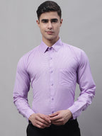 Jainish Men's Purple Micro Checked Formal Shirt | Grocsy