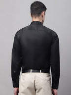 Jainish Men's Black Dobby Textured Formal Shirt | Grocsy