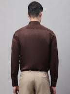 Jainish Men's Coffee Dobby Textured Formal Shirt | Grocsy
