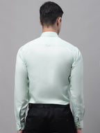 Jainish Men's Light-Green Dobby Textured Formal Shirt | Grocsy