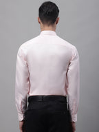 Jainish Men's Pink Dobby Textured Formal Shirt | Grocsy