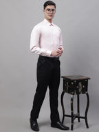 Jainish Men's Pink Dobby Textured Formal Shirt | Grocsy